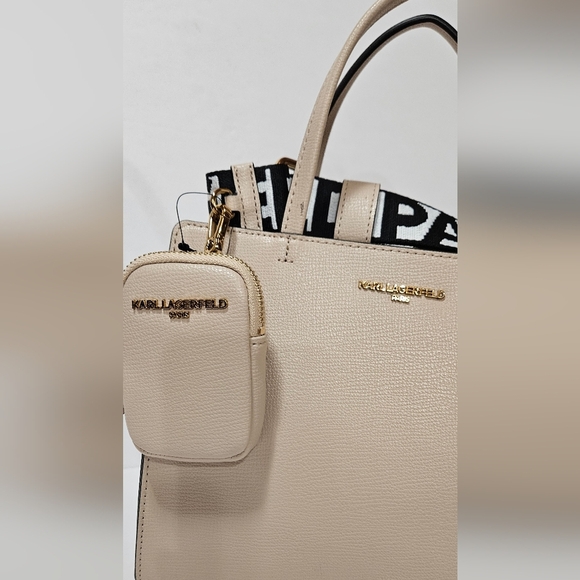 NWT KARL LAGERFELD PARIS Maybelle Light Pink/Gold Crossbody Bag Satchel - Picture 6 of 6